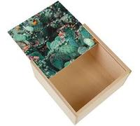 Boite Coffret en Bois - Fabulous - Opuntia en Fleur Cactus Raquette en Fleur (11 x 11 x 3,5 cm) Multicolore G