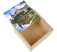 Boite Coffret en Bois - Fabulous - Palais en Brique rouge se reflete dans Bassin (11 x 11 x 3,5 cm) Rouge G