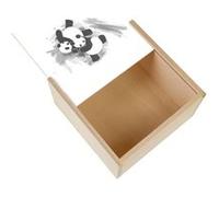 Boite Coffret en Bois - Fabulous - Panda Judo Aquarelle (11 x 11 x 3,5 cm) Multicolore G