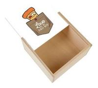 Boite Coffret en Bois - Fabulous - Poche Pizza Love at first Bite (11 x 11 x 3,5 cm) Multicolore G