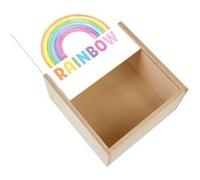 Boite Coffret en Bois - Fabulous - Rainbow Aquarelle (11 x 11 x 3,5 cm) Multicolore G