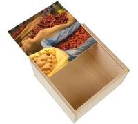 Boite Coffret en Bois - Fabulous - Sac de Piment Epices Inde (11 x 11 x 3,5 cm) Multicolore G