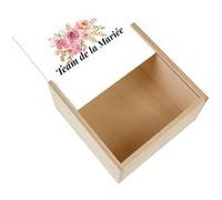Boite Coffret en Bois - Fabulous - Team de la Mariée Bouquet Aquarelle (11 x 11 x 3,5 cm) Multicolore G