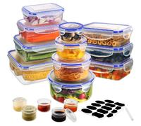 Boîte Conservation Alimentaire 32 Pièces,Plastique Boîte Hermetique Alimentaire