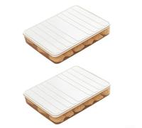 Boîte Conservation Alimentaire Hermétique 2PCS pour Raviolis - Contenant Plastique Empilable Cuisine 29x23cm