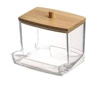 Boite Coton Tige Boîte à Cotons-tiges 1 pièce - Couvercle Transparent, Anti-poussière, Rangement for Cure-Dents, Distributeur Visible Multi-usages