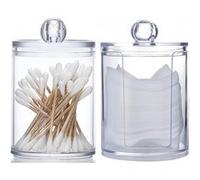 Boîte Coton Tige + Rangement Transparent en PET Transparent
