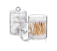 Boîte Coton Tige Transparente PET - Lot de 2