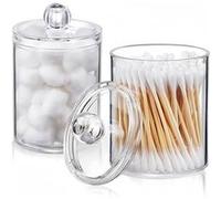 Boîte Coton Tige Transparente PET - Lot de 2