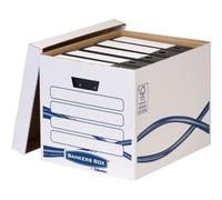 Boîte d'archivage haute Bankers Box Basic 333 x 320 x 410 mm, blanc/bleu