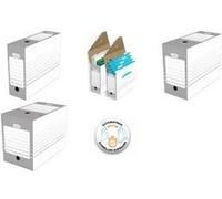 Boîte d'archives ELBA, largeur 200 mm, A4, blanc/gris carton ondulé fort, sans acide, pliage automatique, - 20 pièces (400064977)