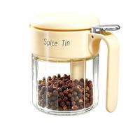 Boîte d'assaisonnement - 400 ml - Boîte de rangement multifonctionnelle avec couvercle en verre, pour sucre, sel, poivre, vinaigre, préparation des repas, restaurant, traiteur, camion
