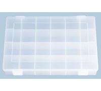 Boîte d'assortiment PP, 24 compartiments, transparent