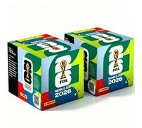 Boîte d'autocollants Panini Coupe du Monde 2026, objets de collection de football, autocollants de joueurs, 50 paquets, album complet, cadeau pour les adolescents fans de football 2 Box