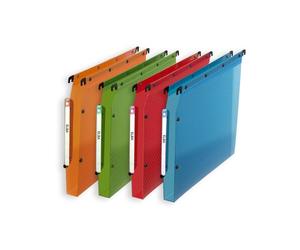 Boite de 10 dossier suspendu armoire Elba PP design A4 fond 30mm capacité 350 feuilles couverture polypro coloris assortis