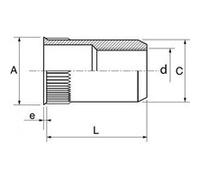 Boite de 50 écrous crantés ACTON à sertir - Tête affleurante Inox A2 - 62633