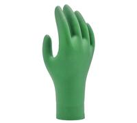 Boite de 100 gants de protection chimique jetables en nitrile vert TM SHOWA 6110PF-T.M