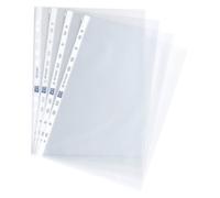 Boîte de 100 pochettes transparentes perforées grainées en polypropylène 7/100e - Maxiburo