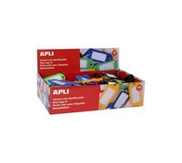 Boite de 100 Porte-clés avec Etiquette - Couleurs Assorties -