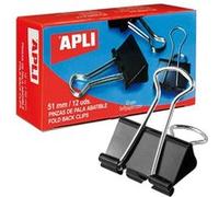 Boîte de 12 pinces à clip 51mm en métal - Apli G