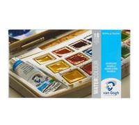 Kit valise Van Gogh en plastique | 18 demi-godets & 2 tubes de 10 ml