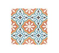 Boite de 24 Carreaux de ciment hydraulique 0,96m2/ Carreaux de ciment artisanaux pour sol et mur coloris Orange - l.20 x L.20 cm