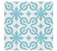 Boite de 24 Carreaux de ciment véritable 0,96m2 / Carreaux de ciment artisanaux coloris Bleu pour sol et mur - l.20 x L.20 cm Bleu G