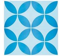 Boite de 24 Carreaux de ciment véritable 0,96m2/ Carreaux de ciment artisanaux coloris Bleu pour sol et mur - l.20 x L.20cm Bleu G