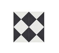 Boite de 24 Carreaux de ciment véritable 0,96m2 / Carreaux de ciment artisanaux coloris noir/blanc pour sol et mur - l.20 x L.20cm