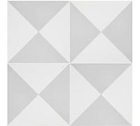 Boite de 24 Carreaux de ciment véritable 0,96m2 / Carreaux de ciment artisanaux pour sol et mur coloris gris/blanc - l.20 x L.20 cm Gris G