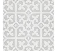 Boite de 24 Carreaux de ciment véritable 0,96m2 / Carreaux de ciment artisanaux pour sol et mur coloris gris et blanc - l.20 x L.20cm Gris G
