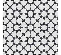 Boite de 24 Carreaux de ciment véritable 0,96m2 / Carreaux de ciment artisanaux pour sol et mur coloris noir / blanc - l.20 x L.20 cm Noir G