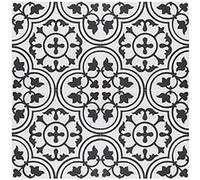 Boite de 24 Carreaux de ciment véritable 0,96m2 / Carreaux de ciment artisanaux pour sol et mur coloris noir/blanc - l.20 x L.20 cm Noir G