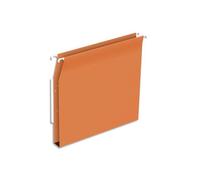 Dossier suspendus pour armoire Budget A4 Kraft - Volet d'agrafage - Fond U 30 mm - Orange - Lot de 25