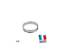 Boite de 4 cercle inox tarte diametre 9 cm hauteur 2 cm -
