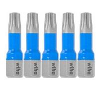 Wiha – Embouts Torx T20 x 25 mm (41606) – Acier molybdène‑vanadium trempé – Boîte de 5
