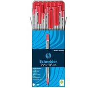 Boîte de 50 stylos à bille - Rouge - Pointe moyenne - Schneider - Tops 505 M Rouge