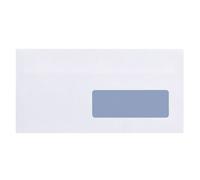 Boîte de 500 enveloppes blanches 110 x 220 mm format DL avec bande protectrice, avec fenêtre 35 x 100 mm - Maxiburo