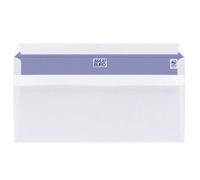 Boîte de 500 enveloppes blanches 110 x 220 mm format DL avec bande protectrice, sans fenêtre - Maxiburo