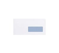 Boite de 500 enveloppes blanches autocollantes 110 x 220 mm - format DL - avec fenêtre 35 x 100 mm - -