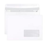 Boite de 500 Enveloppes Blanches C5-162x229mm - Auto-Adhésives - 90g/m2 - Fenêtre Papier Cristal 45x100 (position 20/20) - Blanc