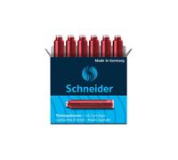 Boîte de 6 Cartouches d'Encre - SCHNEIDER - Rouge - Compatible Stylos Plume - Mixte - Adulte