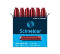 Boîte De 6 Cartouches D'encre Schneider Rouge Pour Stylo Plume Roller
