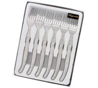 Boîte de 6 fourchettes tribloc Laguiole - PRADEL EXCELLENCE - Acier inoxydable - Gris