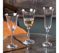Boîte de 6 verres à pied angela filet or
