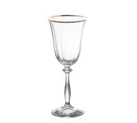 Boîte de 6 verres à pied Angela filet or 35 cl