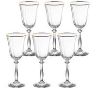 Boîte de 6 verres à pied Angela filet or 35 cl