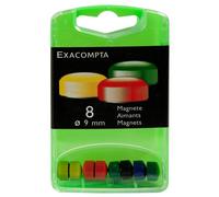 Exacompta – Aimants magnétiques F9 – Boîte de 8 – Ø 9 mm – Coloris assortis