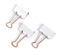 Boite De 80 Pinces Double-Clip, (L)19mm, Blanc/Or Rose