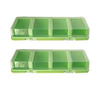 Boîte de à vis, paquet de 2, Green | Organisateur de petites pièces à 4 sections avec fermetures pour les tâches de réparation en atelier et à
